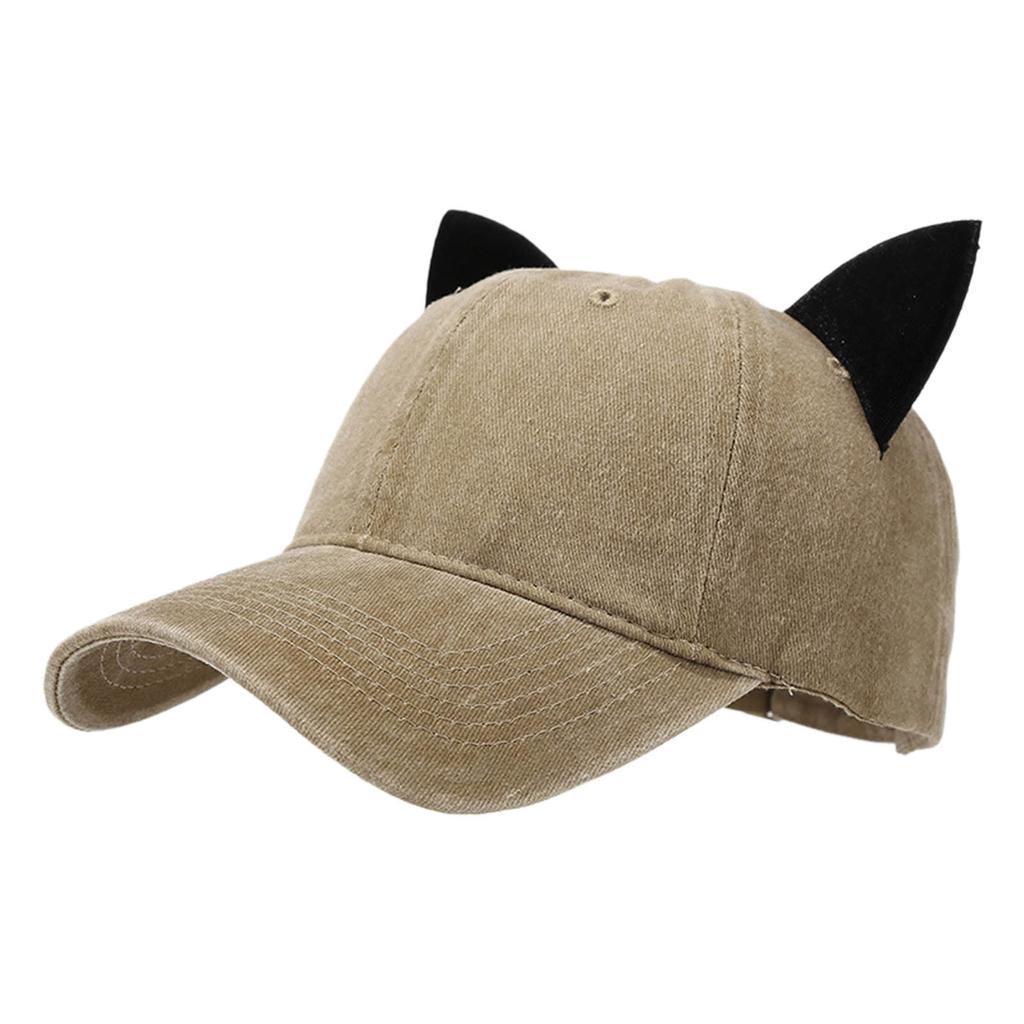 Women Kitten Ears Baseball Cap 3D Cat Ear Versatile Hat for Summer Spring Breathable Hat for Adults Casual Sport