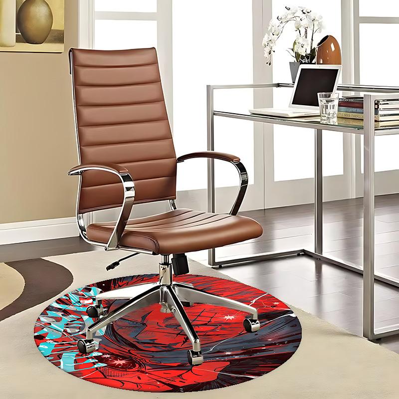 1pc Jujutsu Kaisen Satoru Gojo Round Carpet - Anime Cartoon Design Chair Mat, Non-Slip Rug for Office, Home Decor, Living Room, Bedroom, Game Room Dec