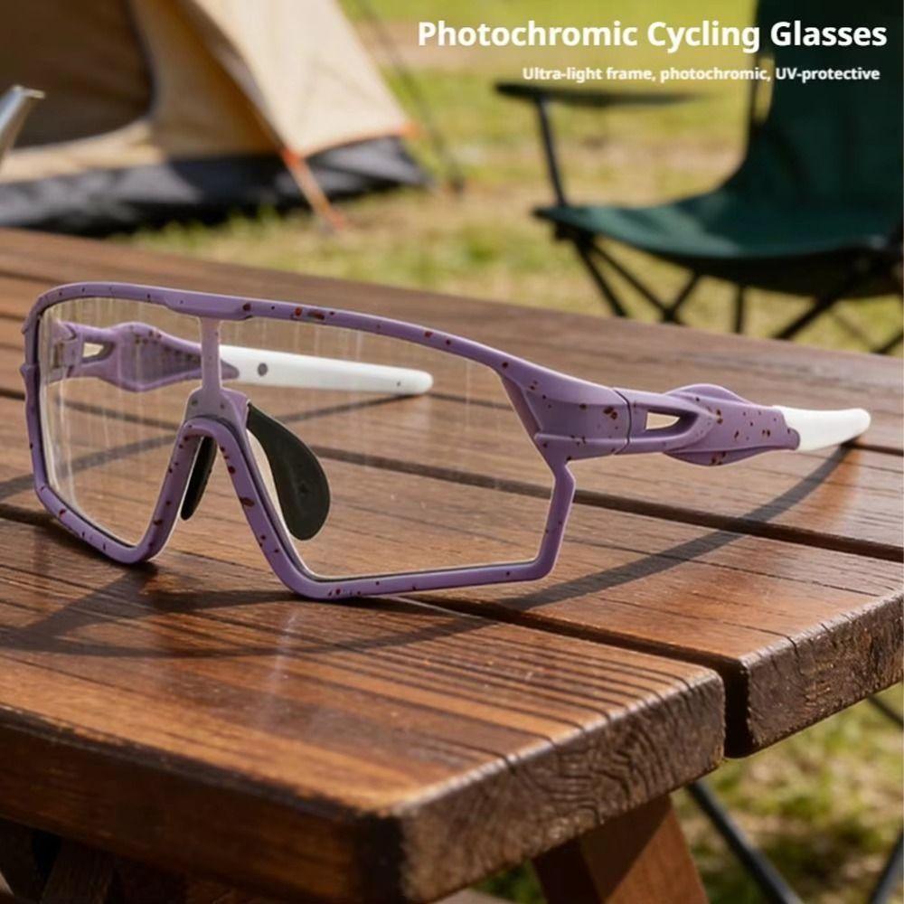 UV400 Photochromic Cycling Glasses Turned Up Sports Sunglasses Photochromic Bike Glasses Summer