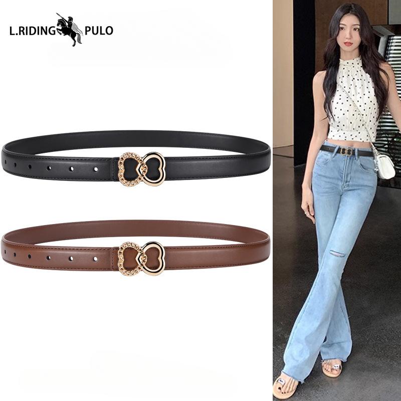 Women's Leather Belt Korean Style Waist Belt Female Versatile Decoration with Skirt Buckle Fashion Decoration Trend Belt