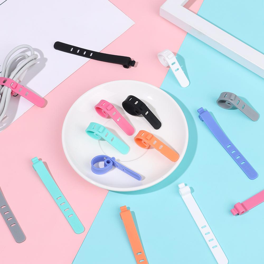 Soft Headphones Storage Holder 4 Holes Cable Winder Earphone Cable Ptotector Cord Clip USB Wire Tie