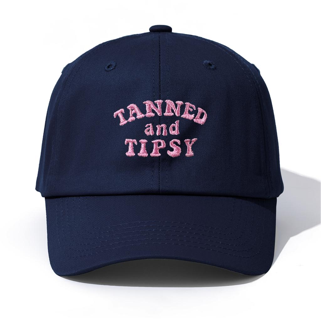 1 шт. Вышитая бейсболка «Загорелый и пьяненький» для взрослых, Минималистичный ретро-стиль, Повседневная, Мягкая, Регулируемая, Кепка «Папа», Идеально подходит в качестве подарка