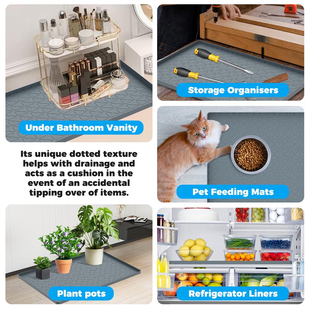 Утолщенный силиконовый коврик под раковину, термостойкий, водонепроницаемый, для шкафа, защитный коврик для ванной, кухонного шкафа, с повышенным краем