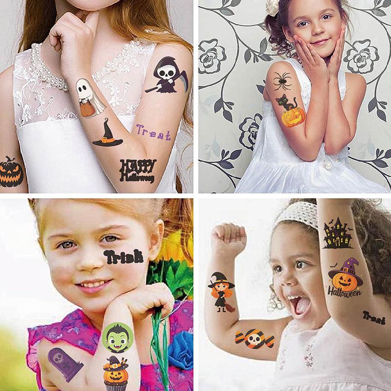 10 Sheets Kids Toy Gift Halloween Pumpkins Tattoo Sticker Temporary Fake Tattoo Arm Hands Body Waterdichte Tatouages