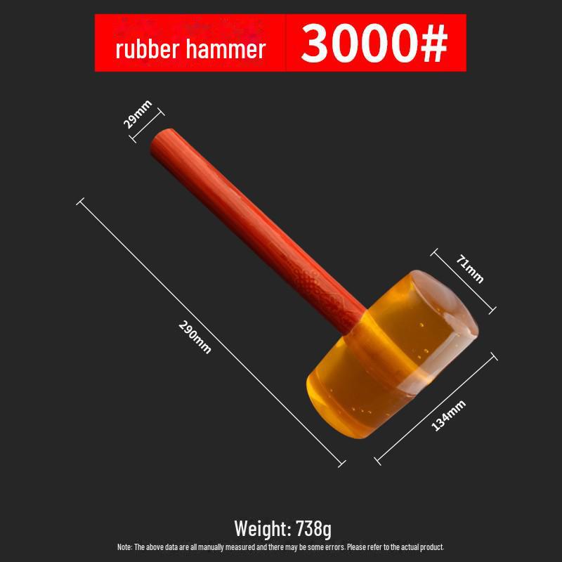 Прозрачный резиновый молоток с деревянной ручкой — идеально подходит для укладки плитки, мрамора и пола