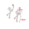 Real 925 Silver Flower Bead Screw Chain Tassel Plant Stud Earrings For Women Cute Fine Jewelry Light Accessories