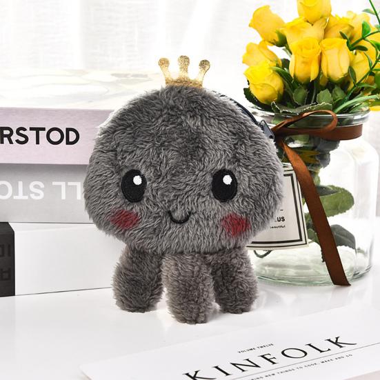 Мультяшная монетница, тонкая работа, плюш с наполнителем из полипропиленового хлопка, форма осьминога, кошелек для наличных для дома