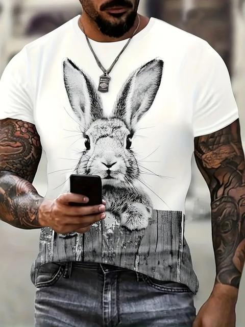 Летняя футболка с короткими рукавами и животными для мужчин, повседневная футболка с 3d узором и принтом, модная уличная одежда больших размеров, мужская футболка, спортивная одежда