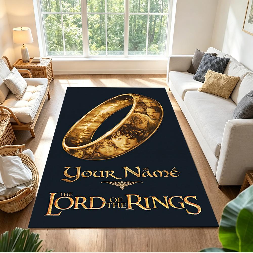 Lord Rings Customize Your Name Carpet Perfect for Balcony Entryway Kitchen Dormitory Anti-slip Rug Office home decor