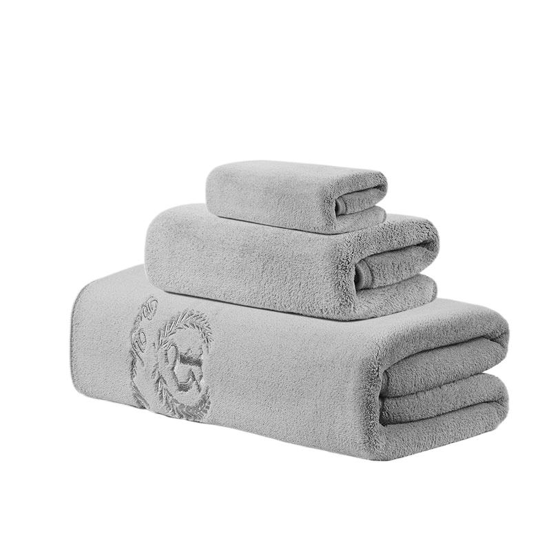 Антибактериальное полотенце со снежинками, бархатное, простое банное полотенце, комплект из трех предметов, бытовые товары для ванной комнаты, впитывающее полотенце из чистого хлопка