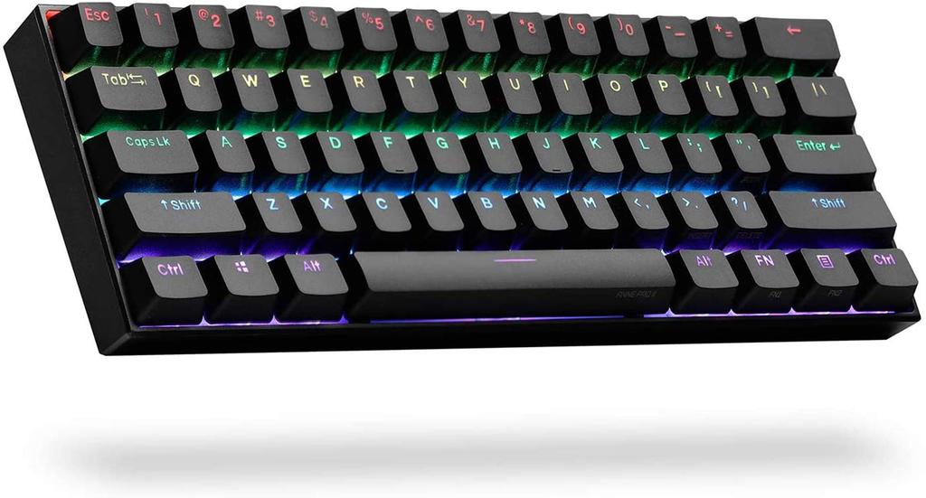 Anne Pro 2 Mechanical Keyboard USB Gaming Keyboard English Layout Compact Multifunctional Blue Axis Cherry Axis Black Bluetooth5.0 Wired/Wireless 60%