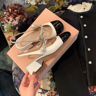 Новые ретро-босоножки на толстом каблуке из Гонконга, женские туфли на одной пуговице, французские женские туфли на толстой подошве, ароматные туфли Мэри Джейн