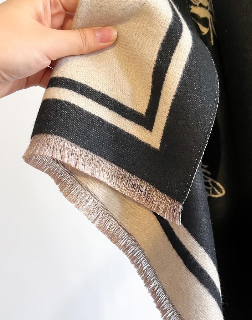 Мода Жаккардовые женские шарфы из пашмины с бахромой Зимние теплые бренды Дизайнерские кашемировые шарфы с пчелами Одеяло Мягкие шали