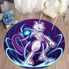 Mewtwo Pokemon Round Carpet Cartoon Anime Floor Mat Home Decor Non-slip Round Rug for Bedroom Living Room