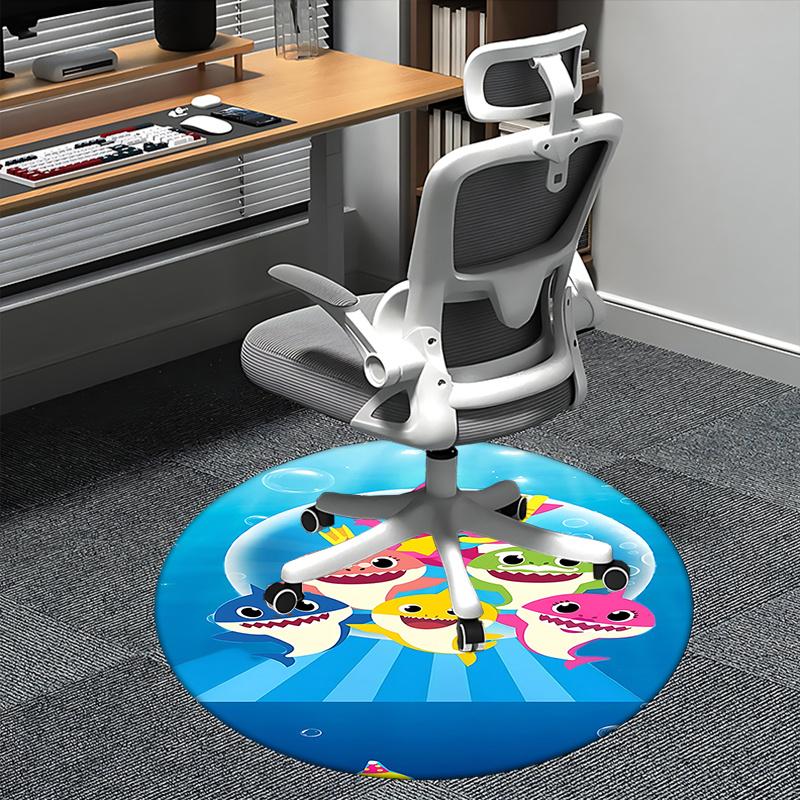 Коврик под стул Baby Shark - Круглый ковер для домашнего декора, офиса, гостиной, спальни, идея для подарка0259b