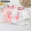 Girls Summer Short Sleeve Casual Half Sleeve Female Treasure Printed Three-dimensional Flower Short Sleeve