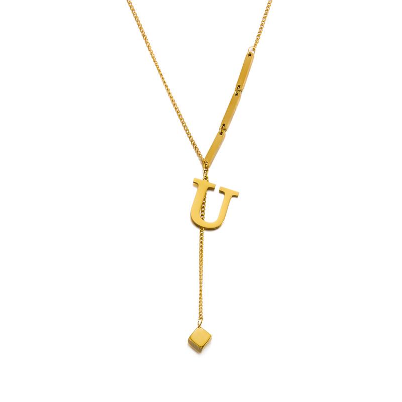 Ожерелье-подвеска с буквой от A до Z из нержавеющей стали 316L для женщин, цепочка, алфавит, ключичное ожерелье, подарок на день рождения