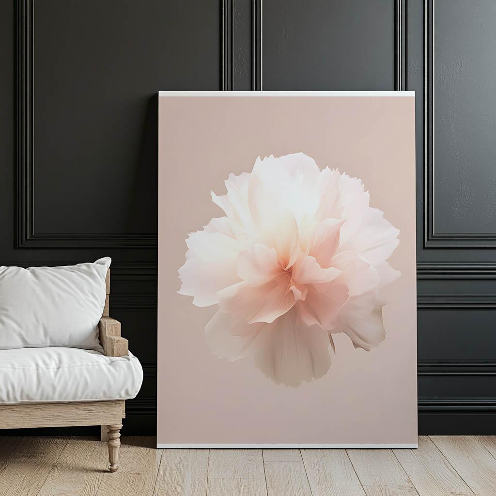 Pastelowy Kwiat W Detalu Pastelowy Kwiat W Detalu, 70X100 Cm, Rama Drewniana Jasny Dąb, Papier Matowy 230 Gsm