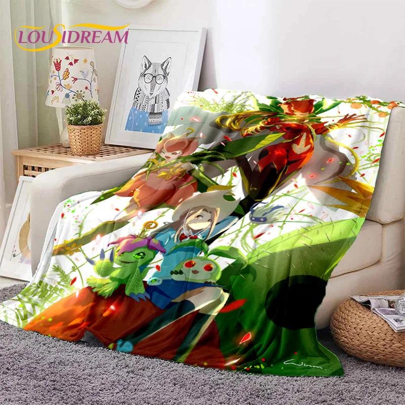 Мягкое фланелевое одеяло в стиле ретро Digimon Adventure Monster Cartoon для кроватей, диванов, пикников, плед для покрывала, детский подарок