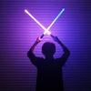 1/2 шт. RGB Световой меч Рукоять из сплава Перезаряжаемый Выдвижной Махающий Дуэльный Светодиодный Светящийся
