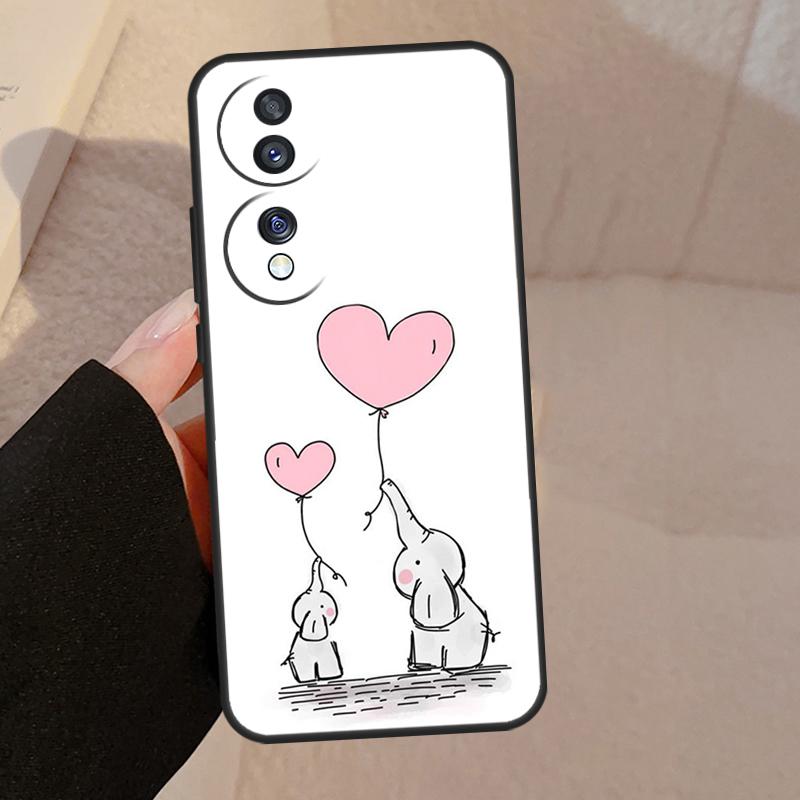 Cute Elephant Case For Honor X9a X9b X8 X9 X7 X6 a 8X 9X Cover For Honor Magic 5 4 Lite Pro 50 70 90 Lite