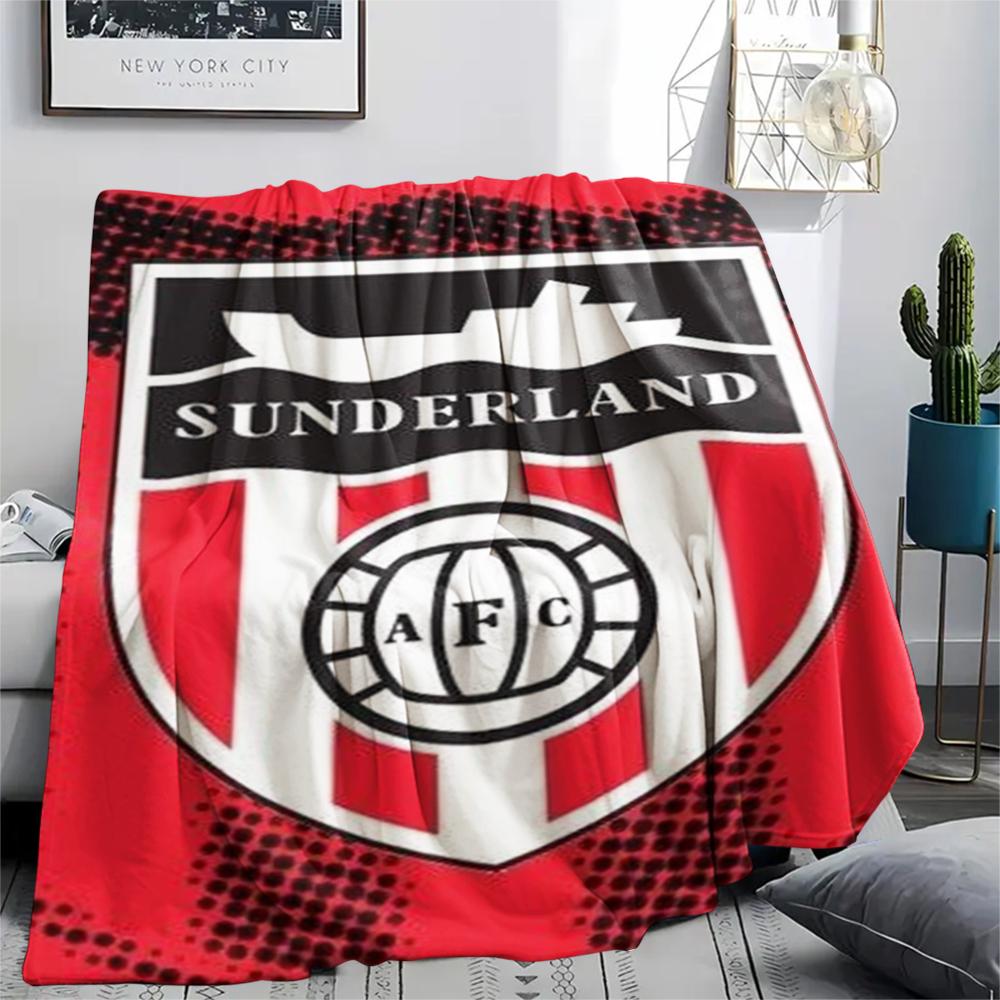 1 шт. Фланелевое одеяло с принтом Sunderland, Высокое качество, Комфортное для всех сезонов, Домашний декор, Тепло и уют, Идеально для Рождественских подарков90