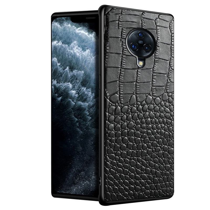 Защитный чехол-накладка на весь корпус из кожи с узором крокодила для Vivo Nex3