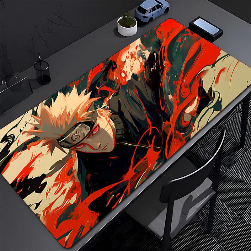 Mouse Pad Office Naruto Uzumaki Gamer PC Computer HD Print Desk mat Keyboard Anime Gaming Accessories Edge White Mousepad Carpet