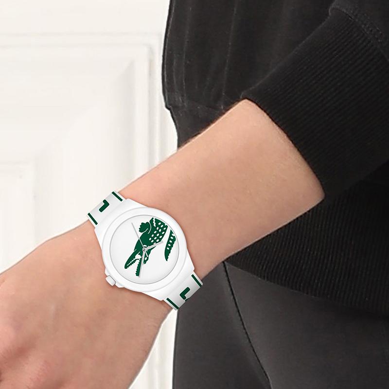 Lacoste Часы серии Neocroc Кварцевый механизм Силиконовый ремешок 38 мм Белый циферблат Мужские часы 2001347