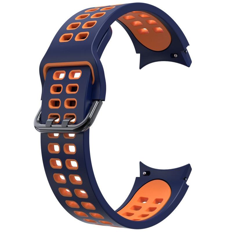 Двухцветный силиконовый ремешок для Samsung Galaxy Watch 7/6/Classic/5/4 44мм 40мм 47мм 43мм/5 Pro 45мм Браслет Ремешок Аксессуары