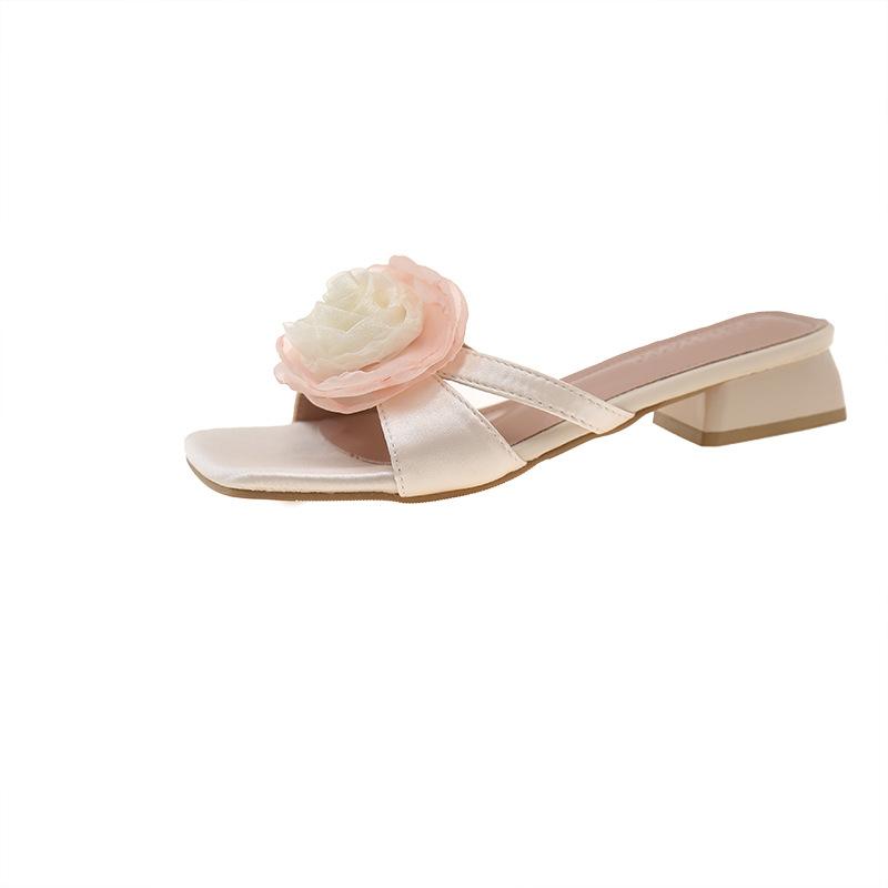 Модные элегантные женские сандалии во французском стиле, модная верхняя одежда, новая летняя коллекция 2025, женские тапочки с дизайном китайских цветов