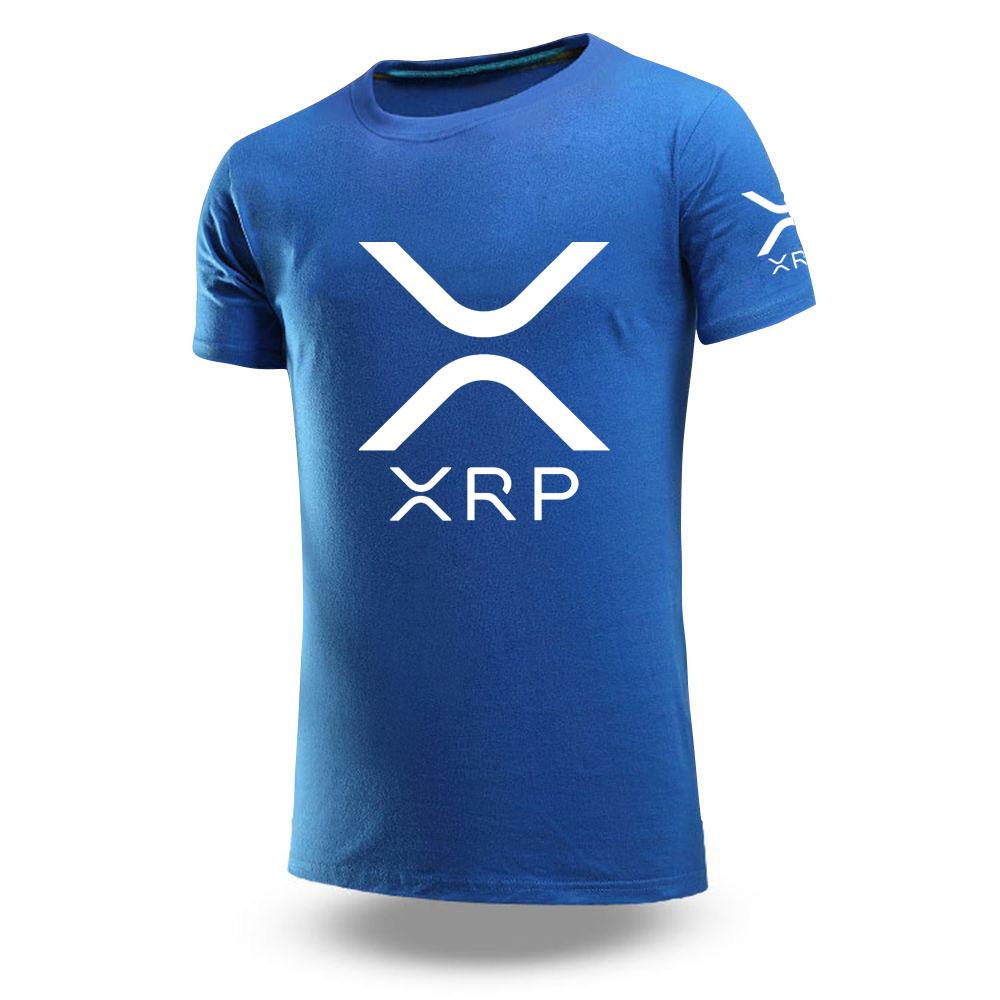 2025 Cryptocurrency Ripple Xrp New Unisexs Summer Round Neck Ordinary Short Sleeve Tshirt Printing Good Quality Comfortable Tops