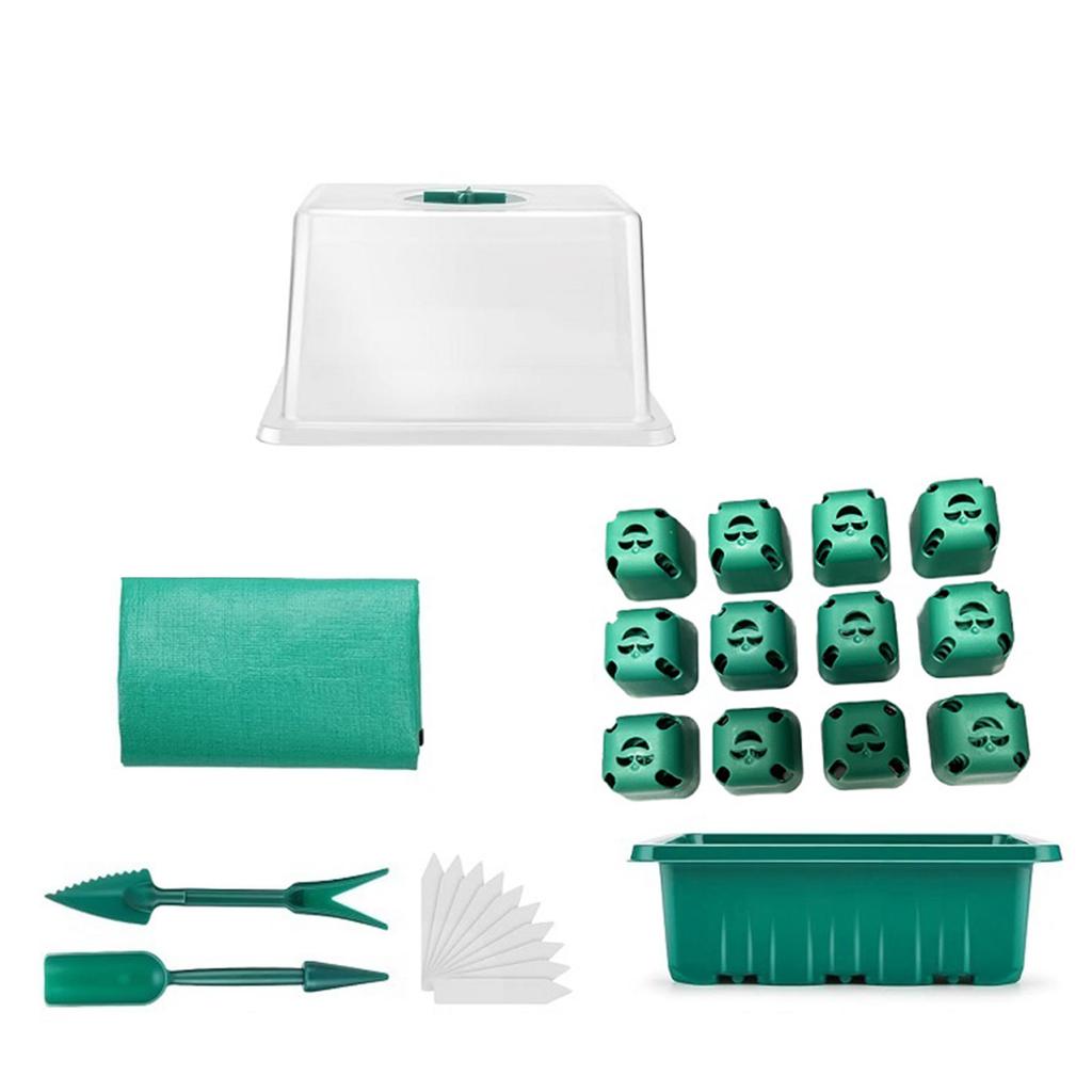 Набор поддонов для проращивания рассады, комнатная теплица, ящик для выращивания растений для домашнего использования, ящик для размножения с прозрачной крышкой