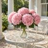 Artificial Hydrangea Flowers, Heads Of Artificial Flowers, Realistic Silk Flowers, Suitable For Front Porch, Garden, Patio And Wedding Decorations.
