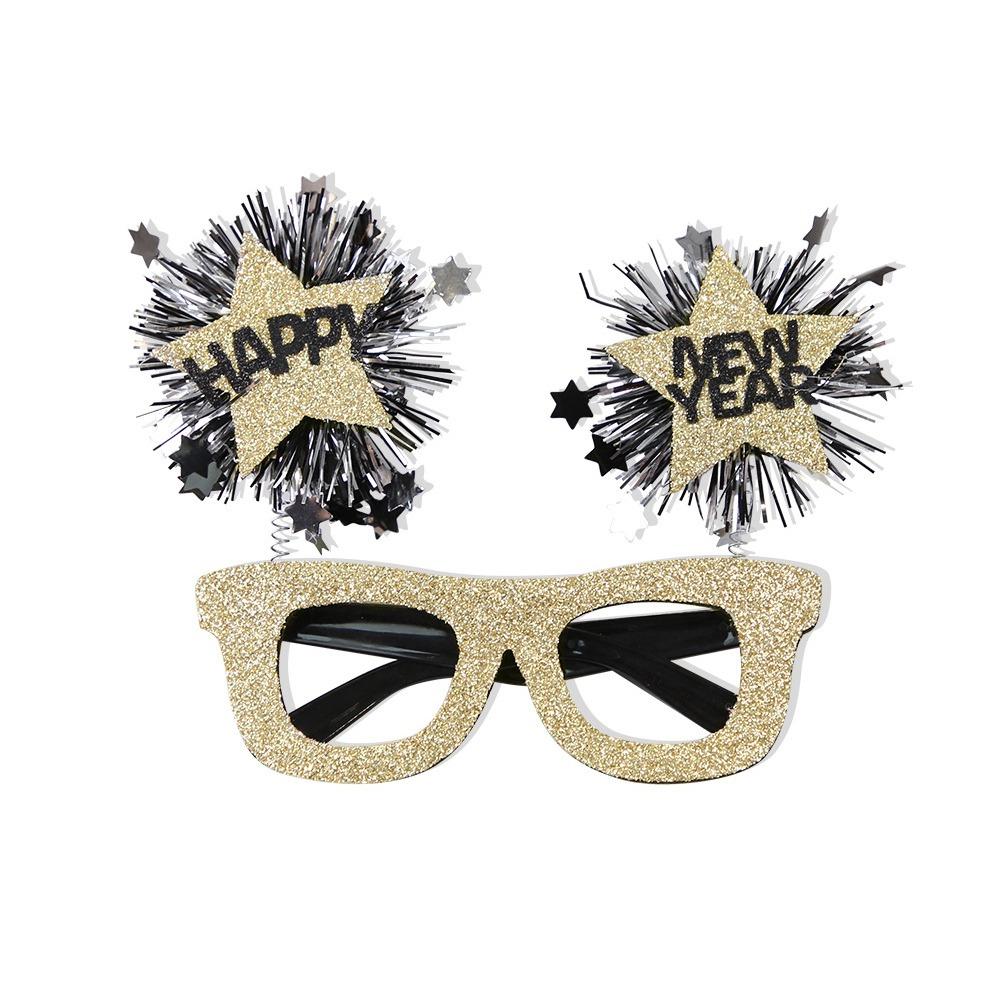 3 шт. забавные черные золотые очки мультфильм звезда цвет полосатая оправа очки новогоднее одеваются