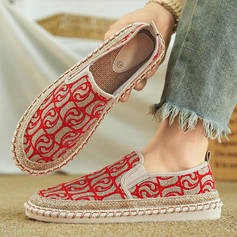 Мужские летние туфли из ткани 2, новые мужские туфли с одной педалью, старые пекинские туфли из ткани, дышащая обувь для рыбалки, мужская повседневная обувь