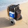 Beach Dolly with Big Wheels for Sand, 505 x 374 mm Cargo Deck, Folding Sand Cart with 320 mm Balloon Wheels, 75 kg Load Capacity, 860-1160 mm