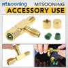 Mtsooning 2 Pcs Quick Coupler Access Tee, 1/4'' Valves Core Tee Adapter with Swivel Connector Replacement for Gauge Deep Vacuum Pump Manifold
