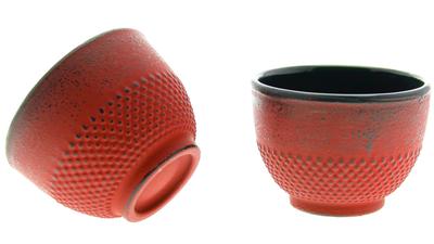 Cast Iron Cups Red Tea Cups Set 2 Pieces 100Ml