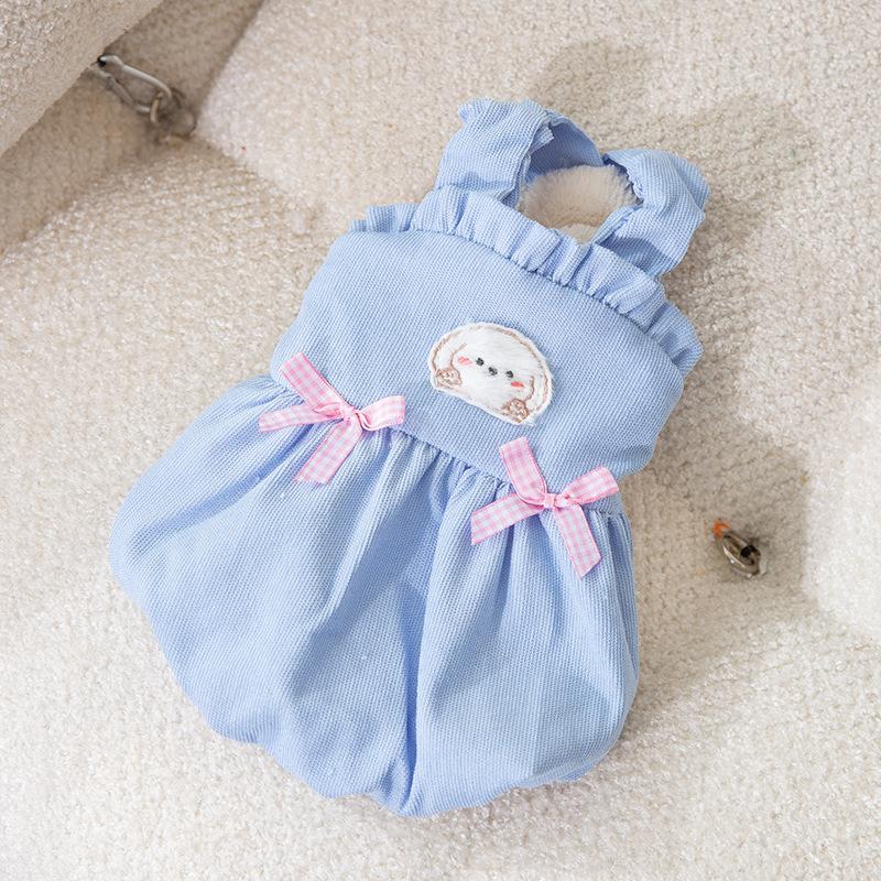 Corduroy Princess Style Dog Skirt Autumn Winter Cat Warm Sling Skirt Teddy Bear Pet Cat Clothes Cat Clothes Cat Dress