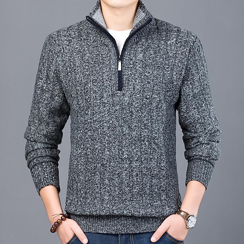 Men'S Comfortable, Simple, Fashionable And Atmospheric Semi-Turtleneck Design Light And Casual Solid Color Top