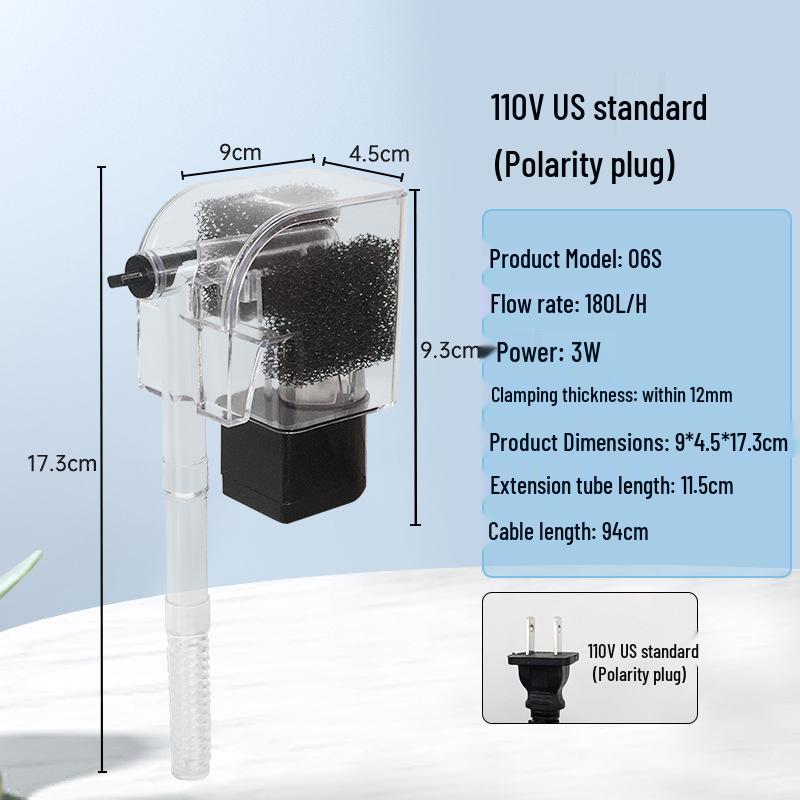 Настенный мини-фильтр и аэратор для аквариума с USB, насос-водопад