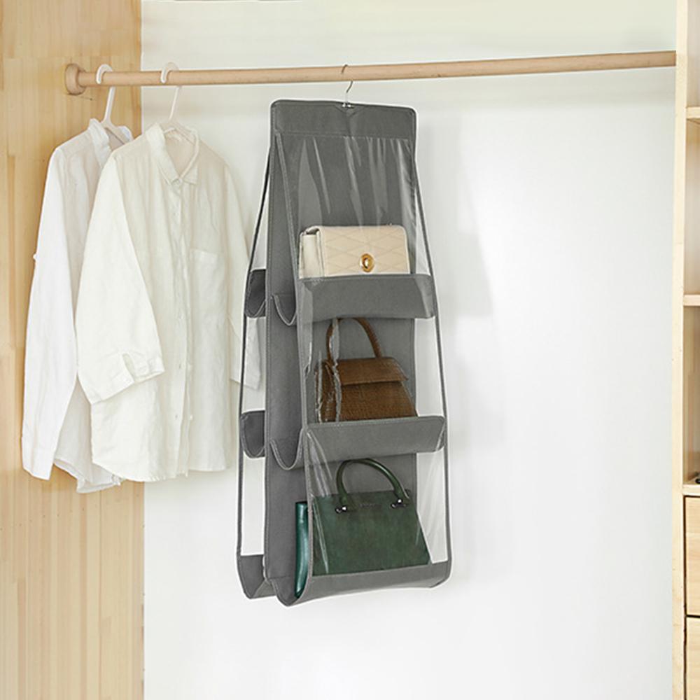 2PC Bag Storage Bag Hanging Bag Hanging 8-sided Transparent Storage Bag Bedroom Closet Dust Bag Foldable