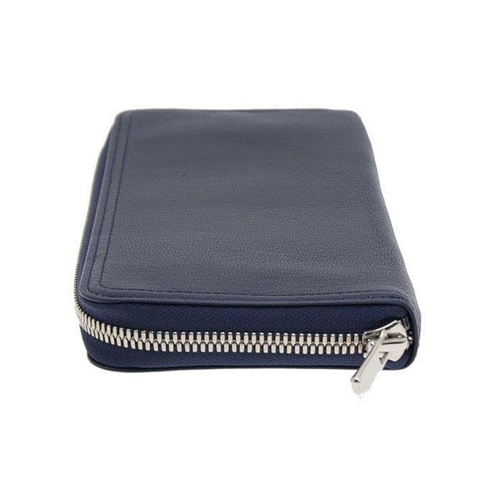 PORTER Double Long Wallet 129-03735 Navy Natural Made in Japan Bifold Coin Compartment