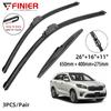 3 шт. щетки стеклоочистителя для KIA Sorento MK3 2015-2020 26 "16" 11 "подходят для переднего лобового стекла, щетки для окон, резак, аксессуары 2015 2018 2019 2020