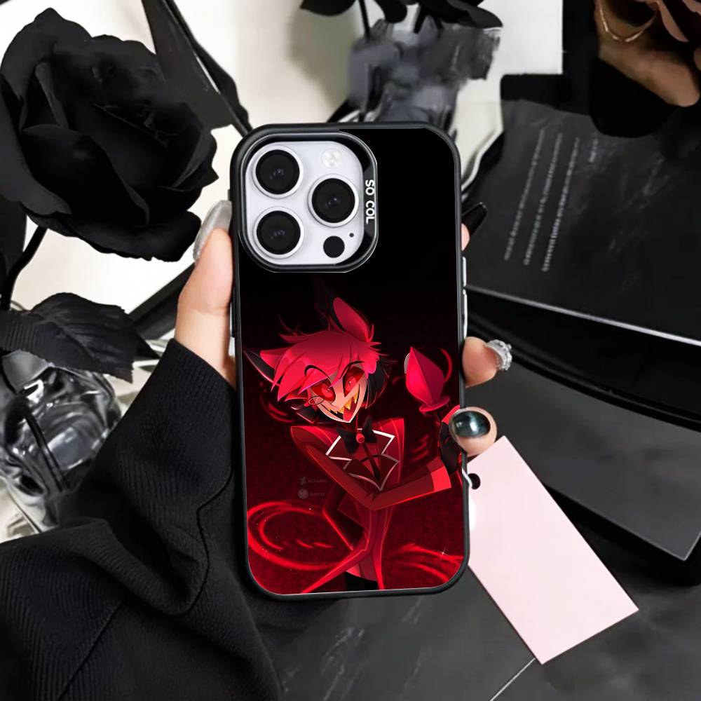 COOL H-HazbinS H-Hotels A-AlastorS Phone Case For iPhone17,16,15,14,13,12,11 Plus,Pro Max Colored Silver Plated Inside Cover