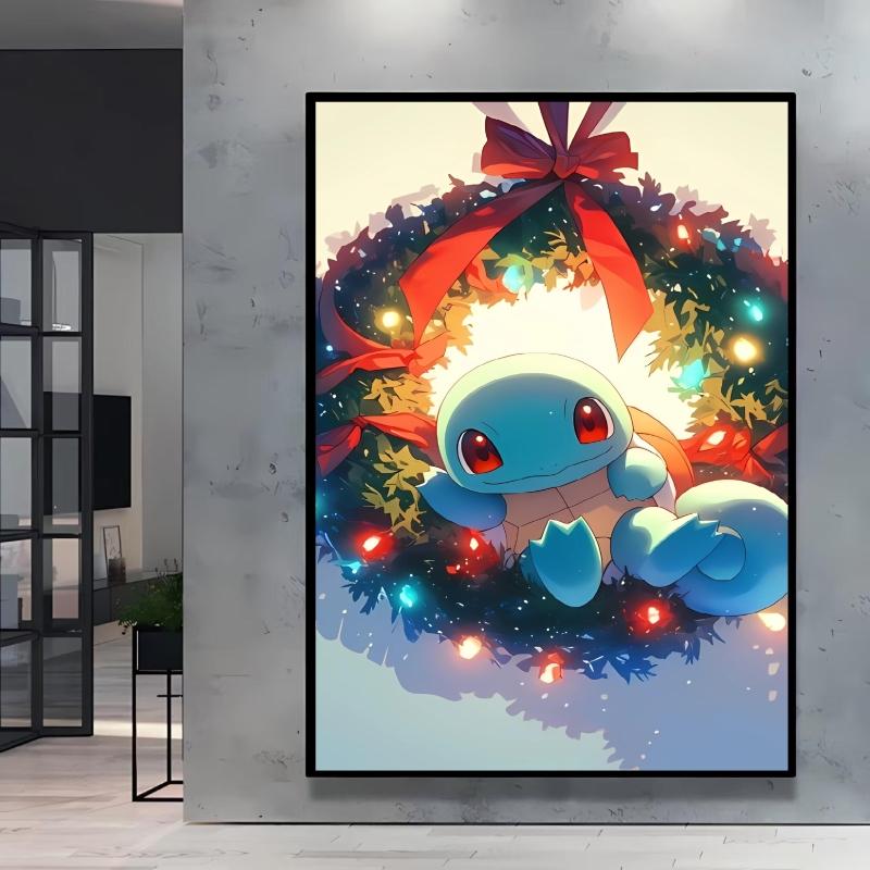 Canvas Wall Art Pokemon Pikachu Poster Prints Cute Cartoon Character Picture Classic Living Room Home Decoration Christmas Gift