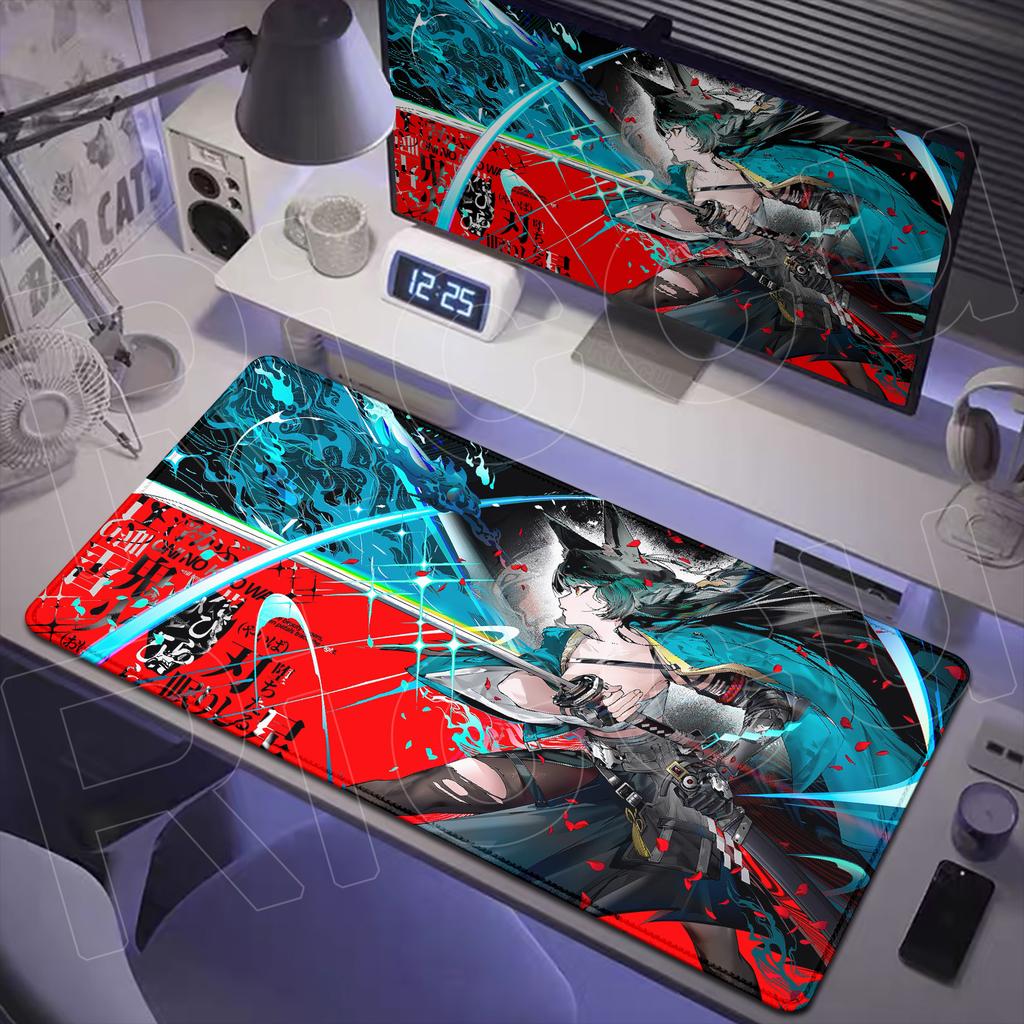 Кавайная Мияби Хосими Аниме Девушка Коврик для Мыши Игровой Zenless Zone Zero Скоростной Клавиатура ПК Офисные Аксессуары Резиновый Нескользящий Настольный Коврик