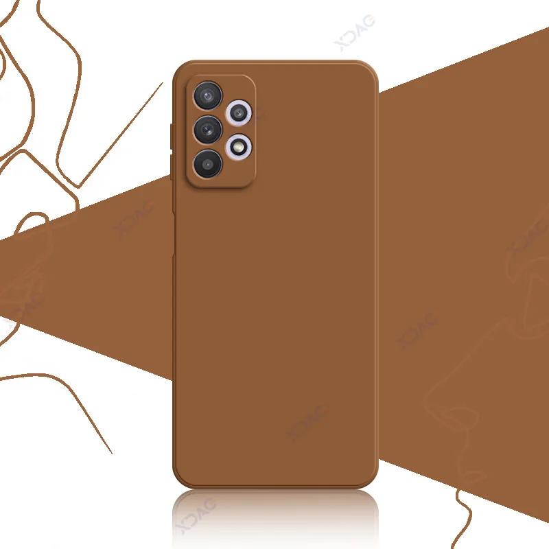 Роскошный квадратный жидкий силиконовый чехол для Samsung Galaxy A32 4G 5G SamsungA32 360 Soft Phone Back Cover Armor Shield Coque