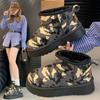 Модная женская обувь 2024 года. Новые модные и универсальные женские камуфляжные ботинки. Удобные и теплые зимние хлопковые ботинки. Zapatos.